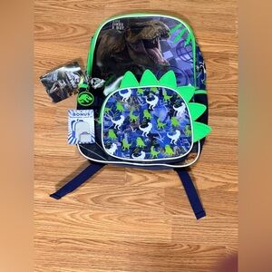 NWT Jurassic World 17" Backpack with Detachable Lunch Kit